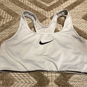 gray nike dry fit sports bra